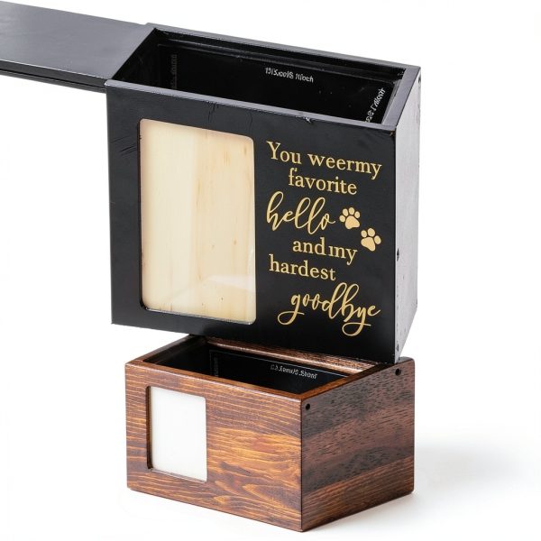 DGDCDV Pet Urn Pinewood Memorial Photo Display Keepsake-1