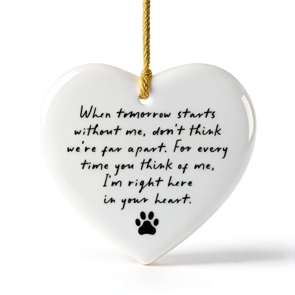 Ceramic Pet Memorial Heart Ornament Keepsake Gift Box-4