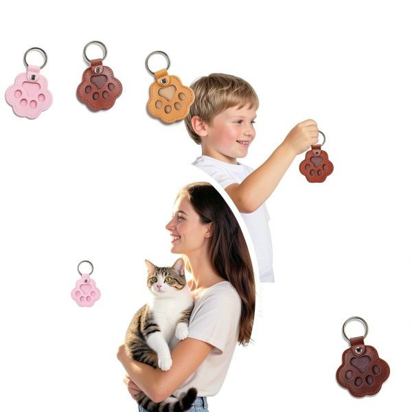 Aanqilze Pet Fur Keepsake Keychain Leather Paw Design-6