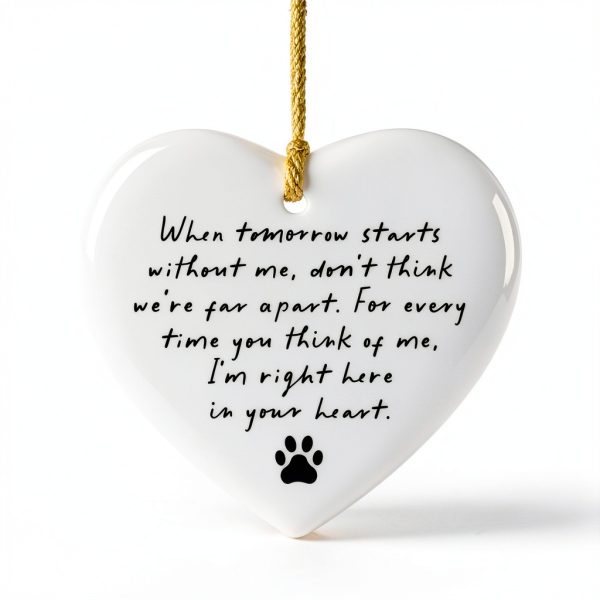 Ceramic Pet Memorial Heart Ornament Keepsake Gift Box-1