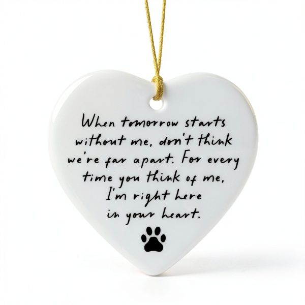 Ceramic Pet Memorial Heart Ornament Keepsake Gift Box-3