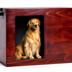 DGDCDV Pet Urn Premium Pinewood Memorial Photo Display-0