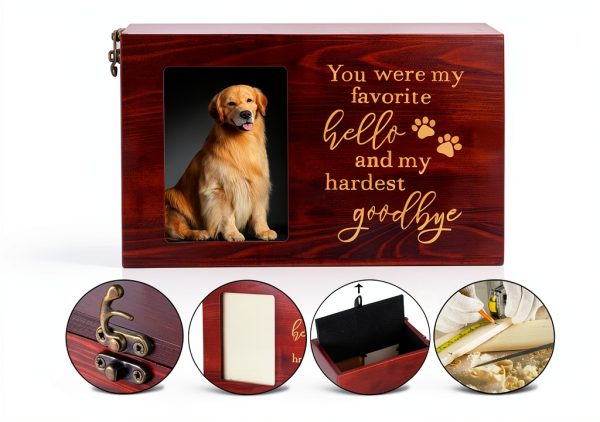 DGDCDV Pet Urn Premium Pinewood Memorial Photo Display-2