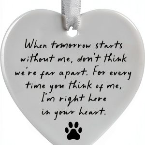 Ceramic Pet Memorial Heart Ornament Keepsake Gift Box-0