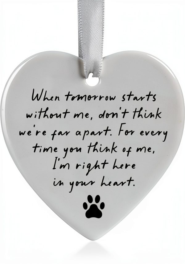 Ceramic Pet Memorial Heart Ornament Keepsake Gift Box-0