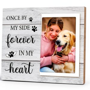 Milcier Pet Memorial Frame Wood Acrylic Loss of Dog Gift-0