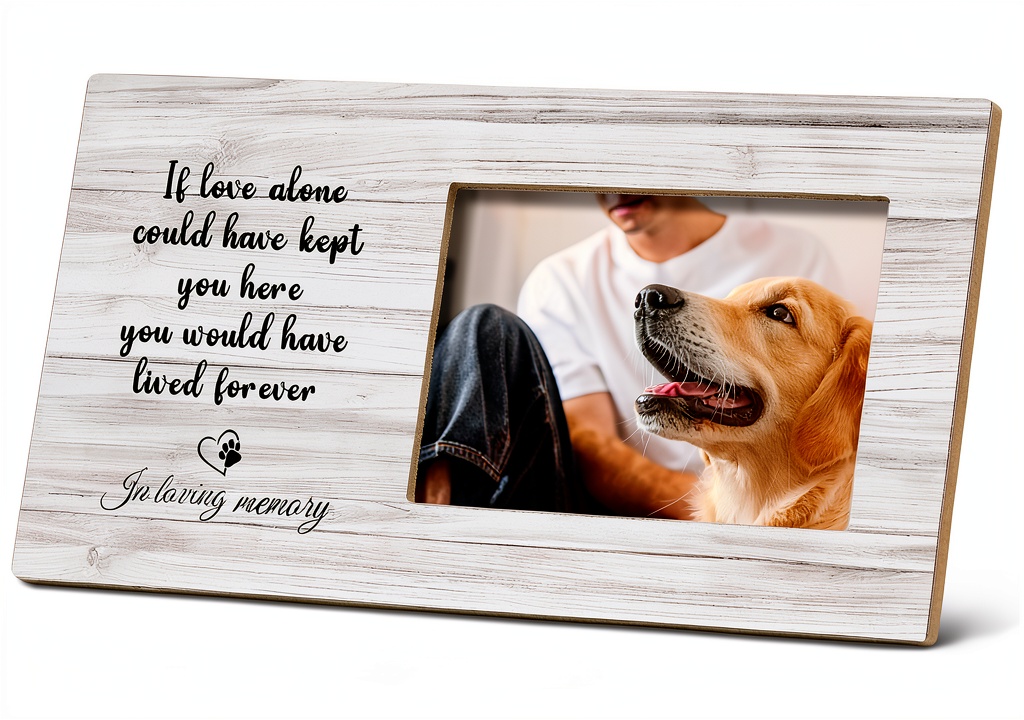 SRADMO wood picture frame displayed on a wall with family photos