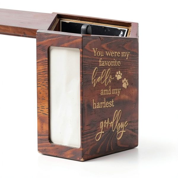 DGDCDV Pet Urn Premium Pinewood Memorial Photo Display-1