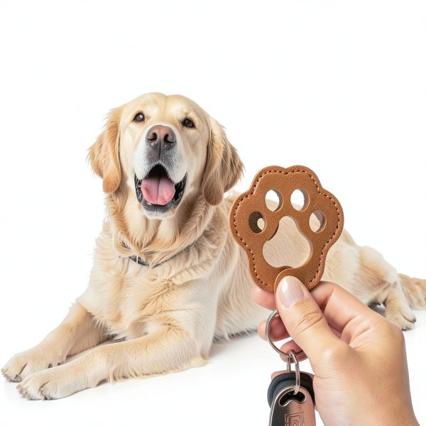Aanqilze Pet Fur Keepsake Keychain Leather Paw Design-3