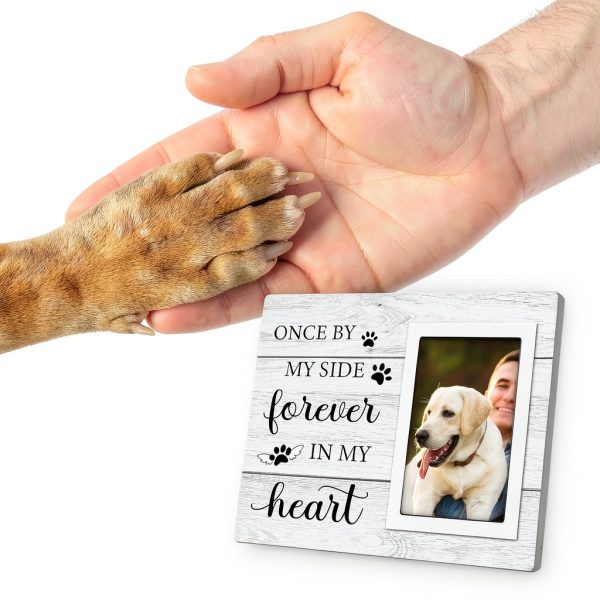 Milcier Pet Memorial Frame Wood Acrylic Loss of Dog Gift-3