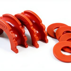 Daystar KU70057RE Red D-Ring Isolator Machined Shock Shackles-0
