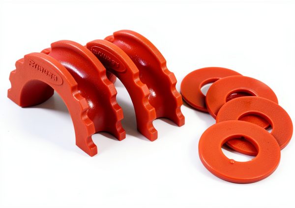 Daystar KU70057RE Red D-Ring Isolator Machined Shock Shackles-0